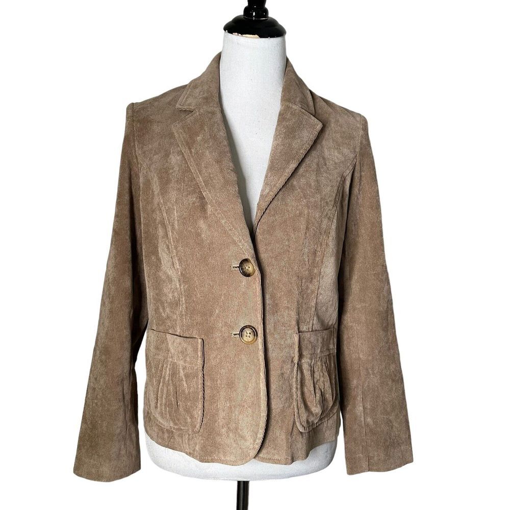 Women's‎ Corduroy Blazer Jacket Size 10 P Western BOHO Rustic Casual Kim Rogers